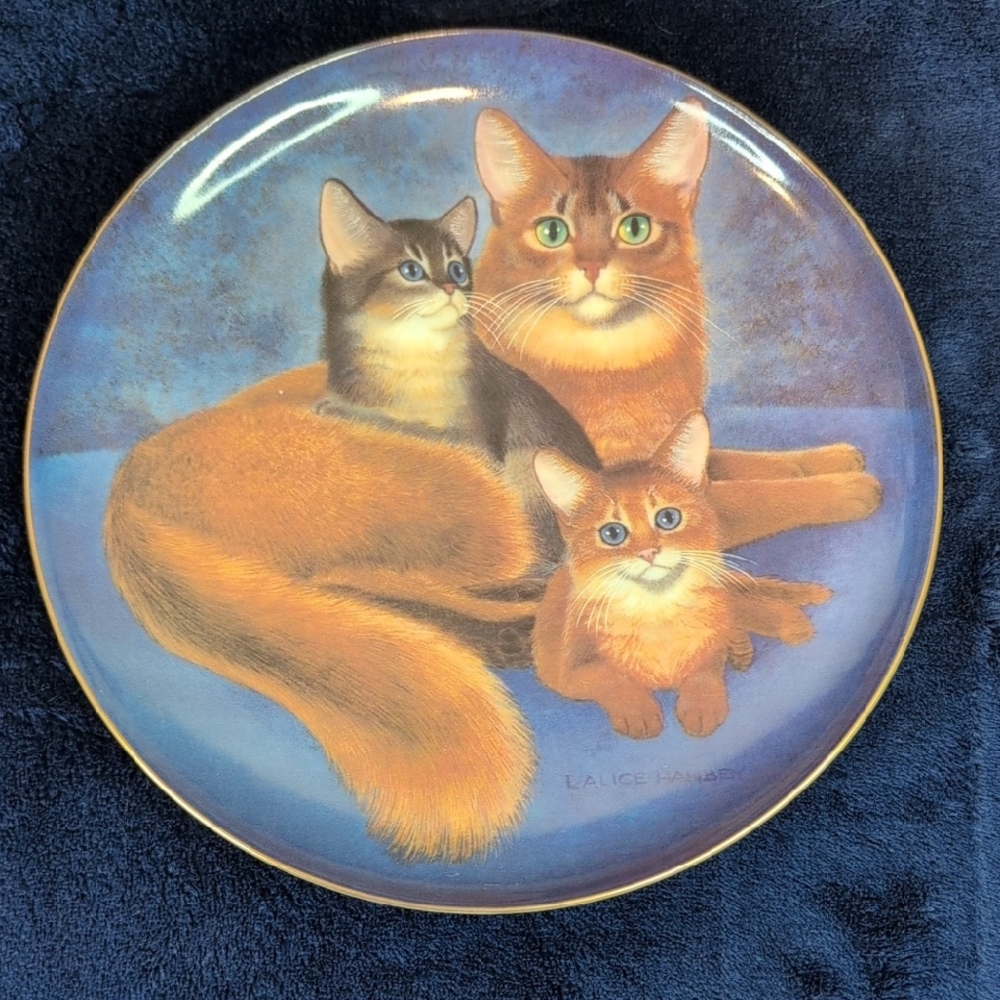 1987 Bing & Grondahl Cat Portraits Somali & Kittens ASPCA Plate